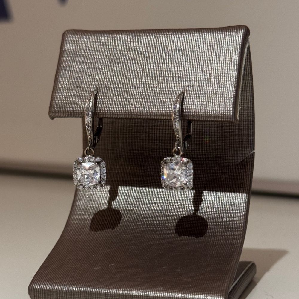 Elegant Silver Cubic Zirconia Earrings